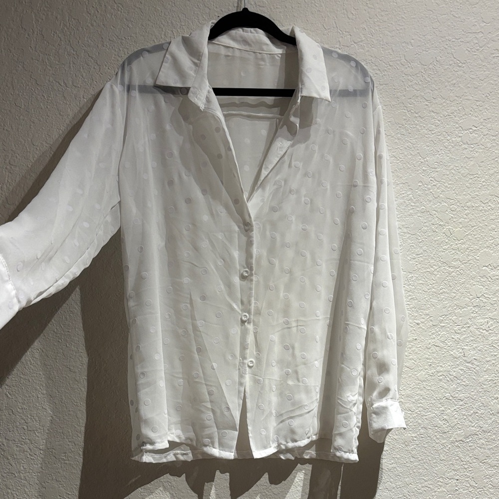 Elegant White Button-Up Blouse